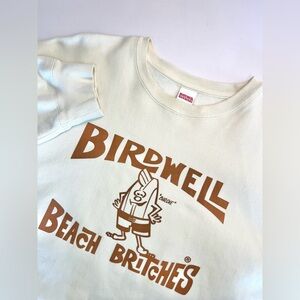 Birdwell Beach Britches Sweatshirt XXL Mens Cream White Crewneck Graphic Back